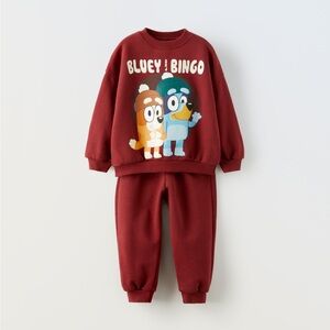 Zara BLUEY LUDO STUDIO SWEATSHIRT AND PANTS MATCHING SET.  Size 3-4 toddler